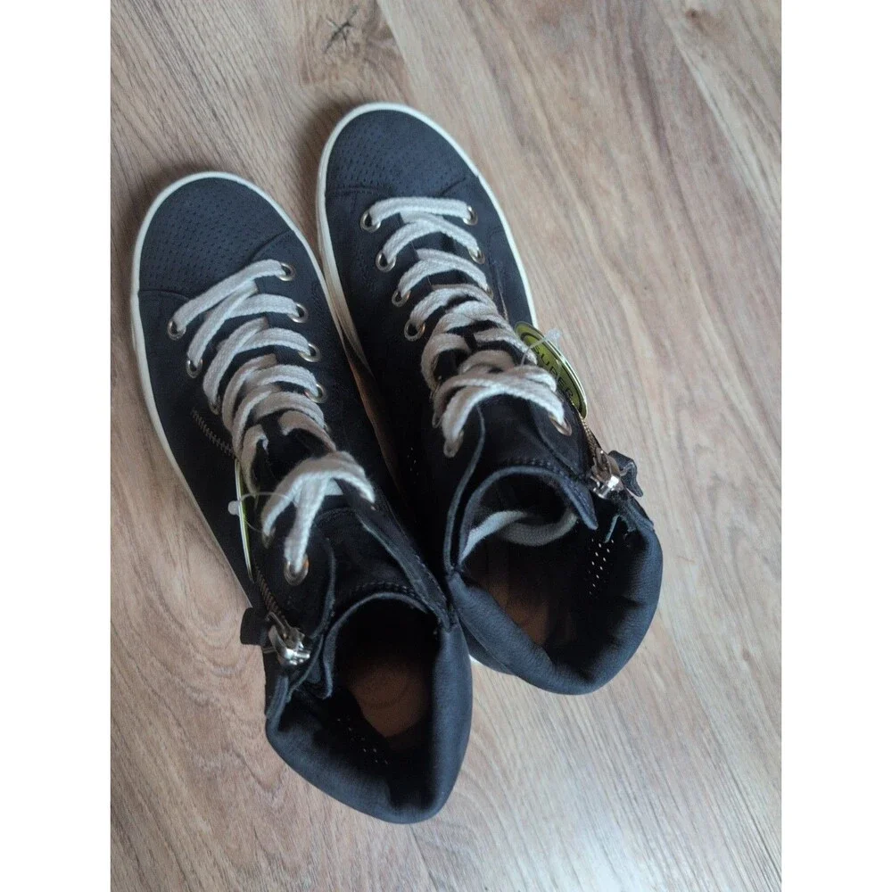 Paul Green Mac High Top Navy Suede Sneakers Womens 7 Lightweight Comfort